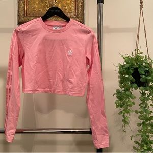 Pink Balletcore sporty cropped long sleeve shirt 🩷